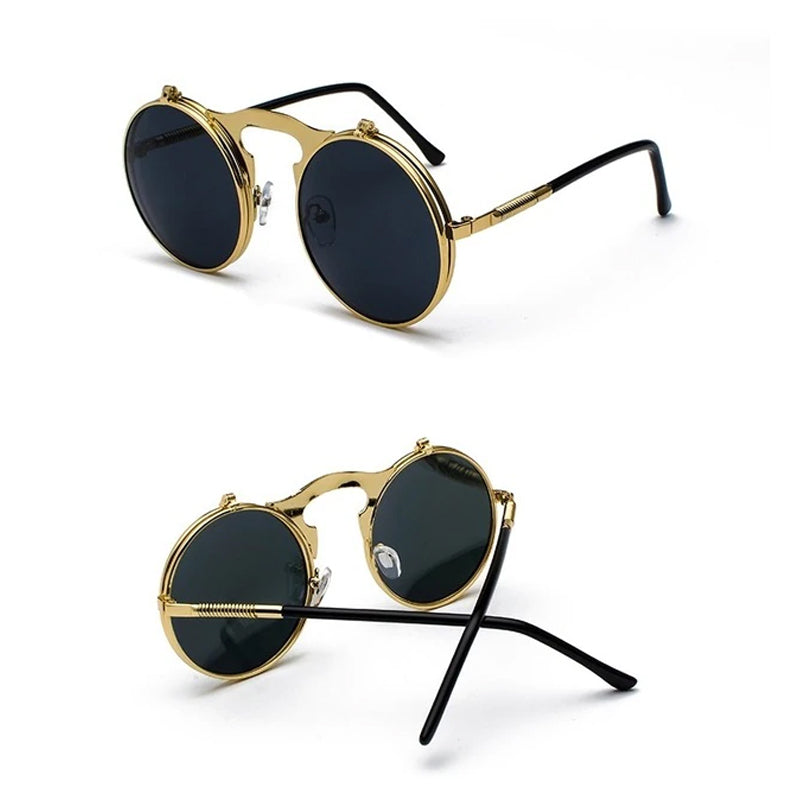 Round Sunglasses - Flip Up Lenses