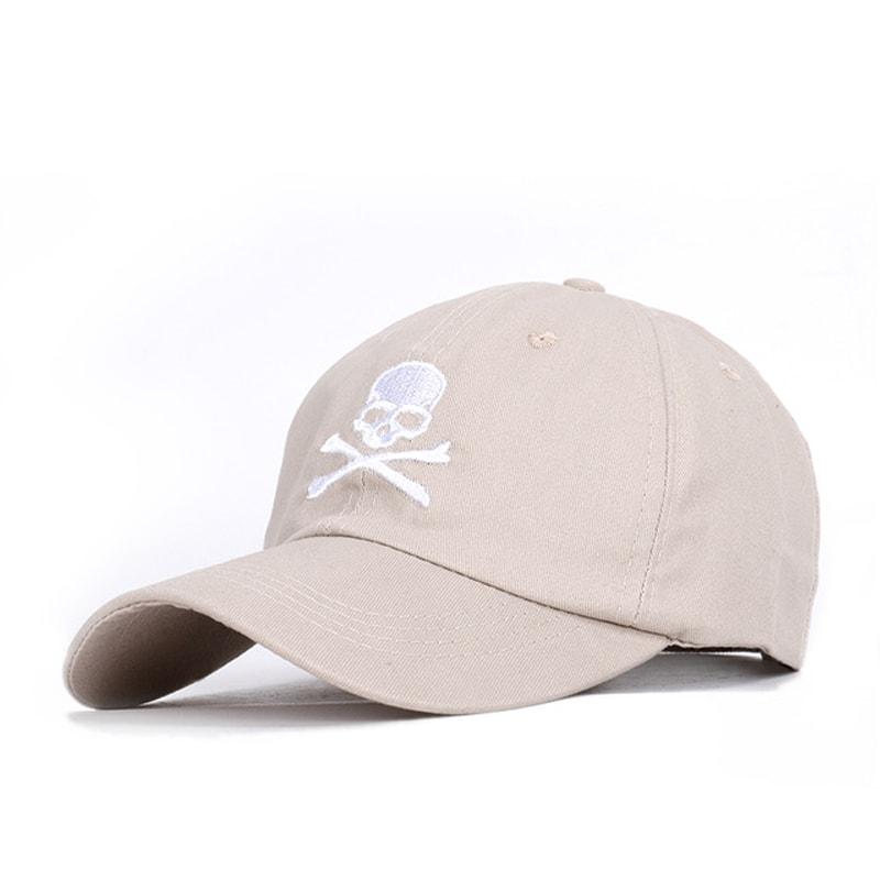 Casquette Pirate Tête de Mort beige